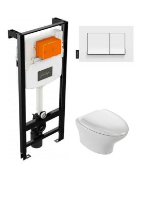 Комплект 4в1: Инсталляция, панель смыва E20858-00, унитаз, сиденье Jacob Delafon N.Vague K23101002