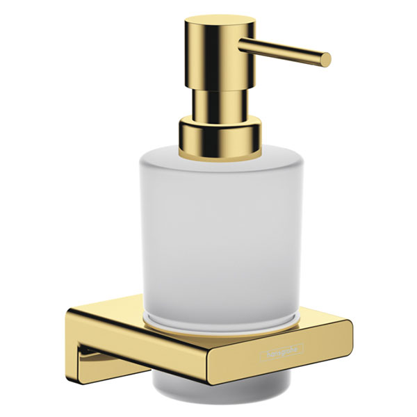Дозатор жидкого мыла с держателем, полированное золото Hansgrohe AddStoris 41745990