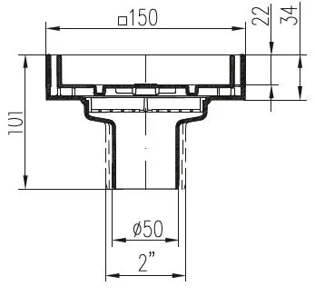 Трап точечный для пола, D50, прямой подвод, под плитку, золото MCH C397ZL
