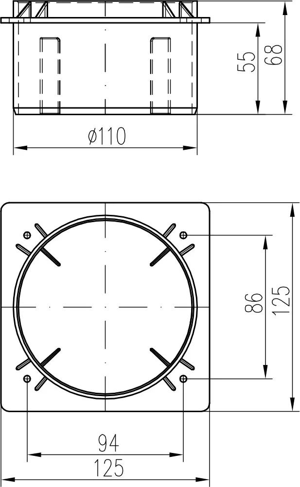 Нижний слив наружного водосточного желоба MCH CH1124