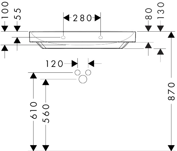 Раковина накладная 80, белая Hansgrohe Xelu Q 60318450