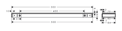 Полка для ванной 500, стекло Hansgrohe Rainfinity 26844000