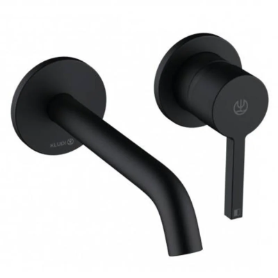 Смеситель для раковины, на 2 отверстия, черный Kludi Nova Fonte Pura 202443915