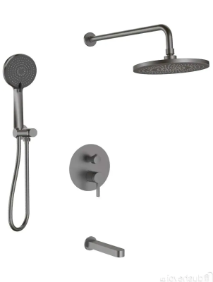 Душевая система со смесителем для ванны, встраиваемая, оружейная сталь ESKO Sochi 7in1SCGM