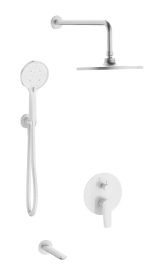 Душевая система со смесителем для душа, встраиваемая, белый ESKO Lagos SET7in1LGW