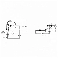 Смеситель для биде с донным клапаном, хром Jacob Delafon Cleo 1889 E24310-CP