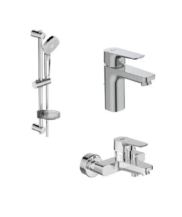 Набор 3в1: смеситель для раковины, ванны, душевой гарнитур, хром Ideal Standard Ceraplan BD005AA