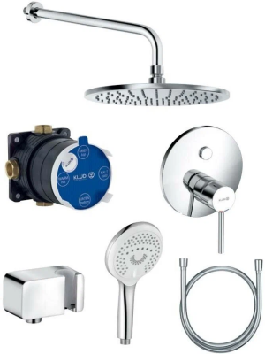 Душевая система со смесителем для душа, встраиваемая, 7в1, хром Kludi Bozz 386710576