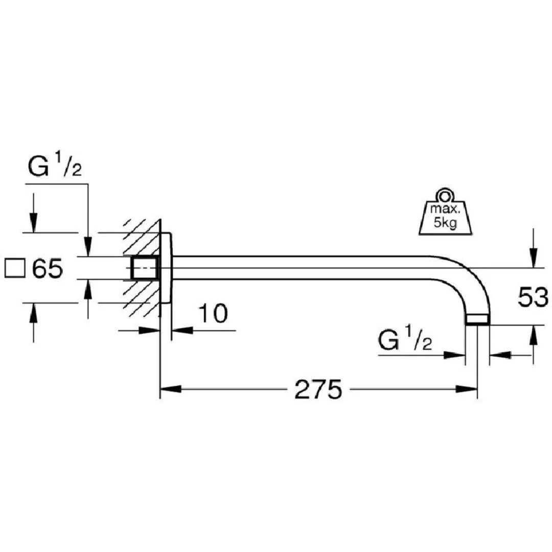 Душевой кронштейн 275, хром Grohe Rainshower 27488000