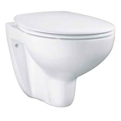Унитаз подвесной, безободковый, с сиденьем, с крепежами, белый Grohe Bau Ceramic 39351000 Унитаз подвесной, безободковый, с сиденьем, с крепежами, белый Grohe Bau Ceramic 39351000