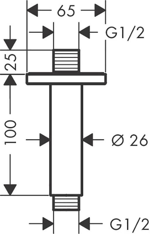 Держатель потолочный 100, хром Hansgrohe Vernis Shape 26406000