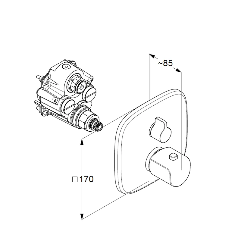 Душевая система с термостатом для душа, встраиваемая, 5в1, хром Kludi Ameo 419300575