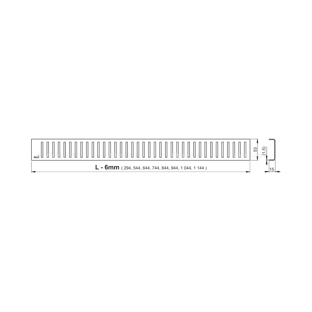 Трап линейный для душа, с регулируемым краем к стене Alcaplast APZ104-950