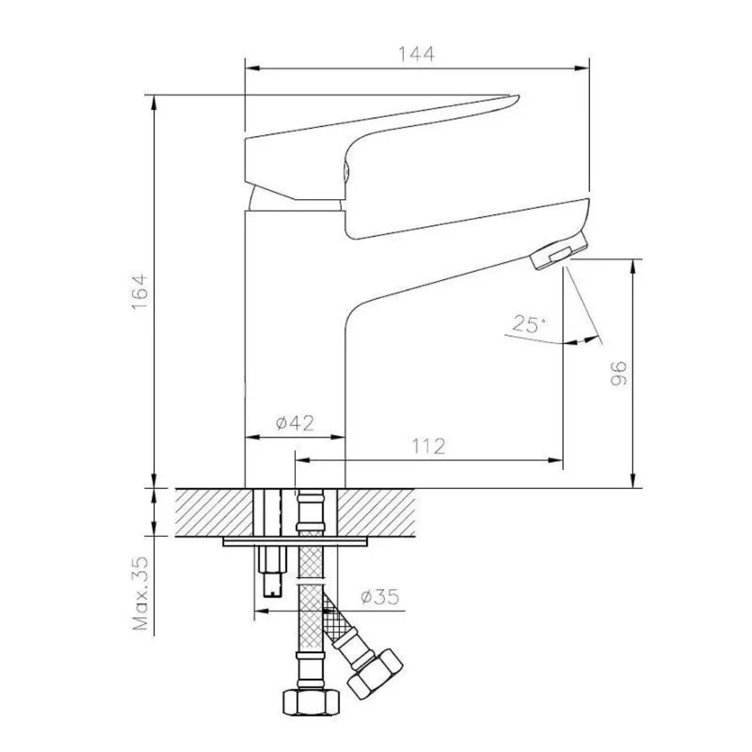 Смеситель для раковины, хром ESKO Delhi DL 26
