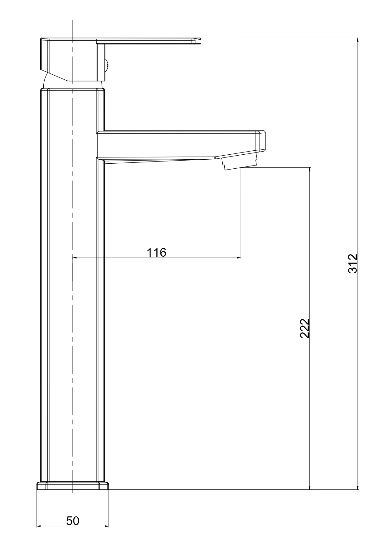 Смеситель для раковины, хром VODA Iceberg IC25