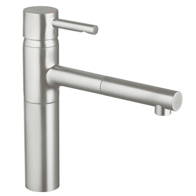 32171DC0 Essence Смеситель однорычажный для мойки с выдвижным изливом, супер сталь