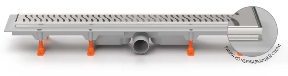 Трап линейный для пола, боковой слив MCH CH1050/50KN1