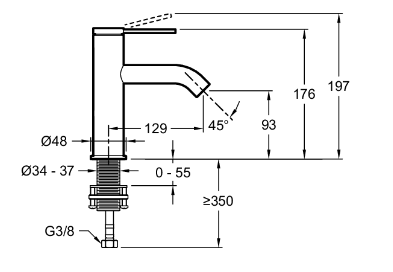 Смеситель для раковины, матовое золото Jacob Delafon Grands Boulevards E77958-4AND-2MB