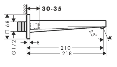 Излив для ванны, бронза Hansgrohe Tecturis E 73410140