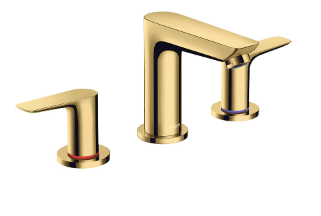 Смеситель для раковины, на 3 отверстия, золото Hansgrohe Talis E 71733990