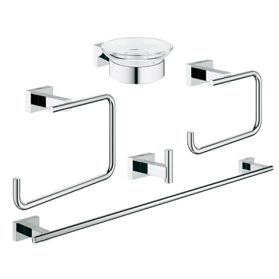 Набор аксессуаров, 5 предметов, хром Grohe Essentials Cube 40758001