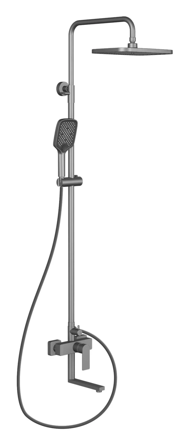 Душевая система со смесителем для ванны, оружейная сталь ESKO Ekaterinburg ST250EKGM