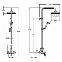 Душевая система со смесителем для душа, хром Jacob Delafon Louise E24368-CP