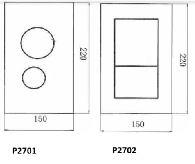 Панель смыва, цвет хром/черный/золото Nuca P2701CH-P2702CH-P2702MB-P2702GL