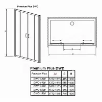 Душевая дверь 1800х1900, прозрачное стекло, хром Radaway Premium Plus DWD 180 33373-01-01N