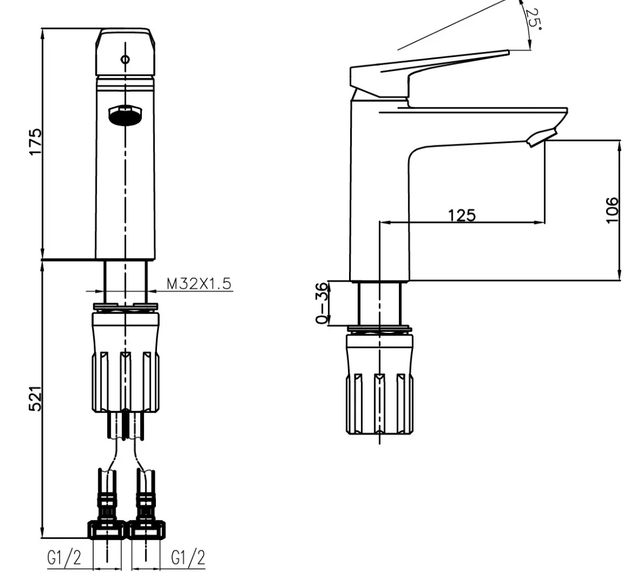 Смеситель для раковины, хром JOMOO 32676-739/1B-Z