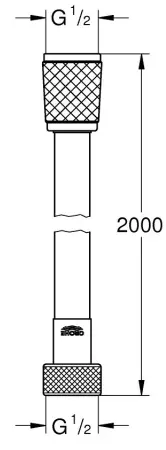 Душевой шланг 2000, хром Grohe Rotaflex 28413002