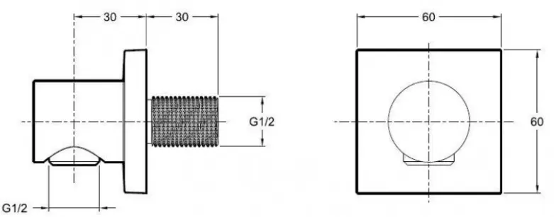 Подключение для душевого шланга, хром Jacob Delafon Modulo E8467-CP