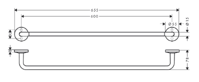 Держатель для полотенца 600, шлиф. красное золото AXOR Universal Circular 42860310