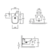 Биде подвесное, белое Jacob Delafon Vox EME0002-00