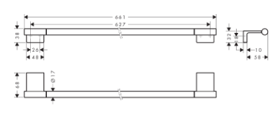 Держатель для полотенца 661, бронза Hansgrohe AddStoris S 41767140