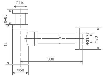 Сифон для раковины, королевское золото Baoleelai BLL-3011KG