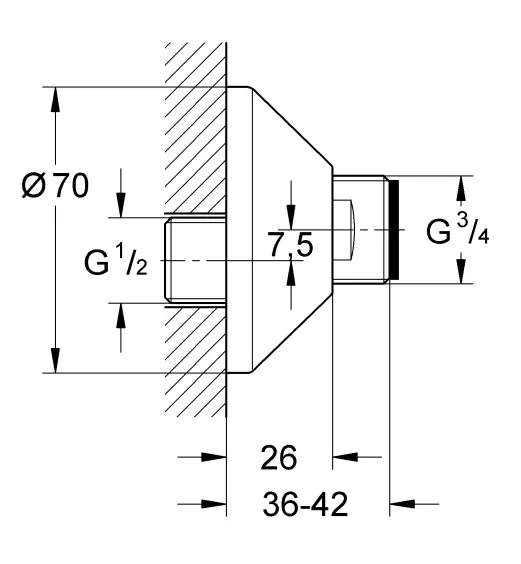 Эксцентрик S-образный 12,5 GROHE 12075000