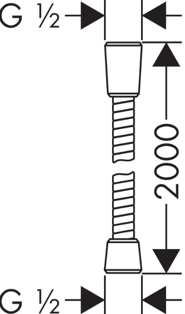 Душевой шланг 2000, хром Hansgrohe Sensoflex 28134000