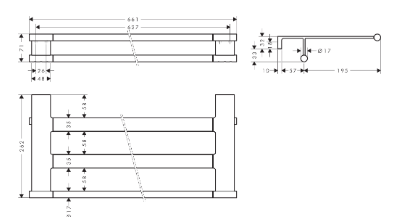 Полка для полотенец 661, с держателем, черный Hansgrohe AddStoris S 41781670