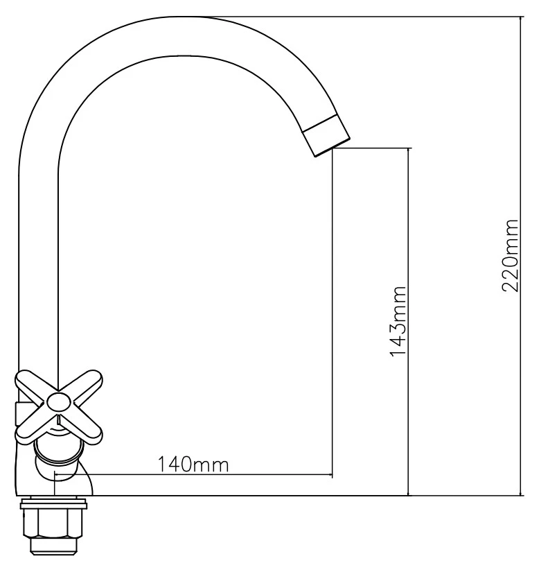 Смеситель для раковины, хром VODA Star STR26L