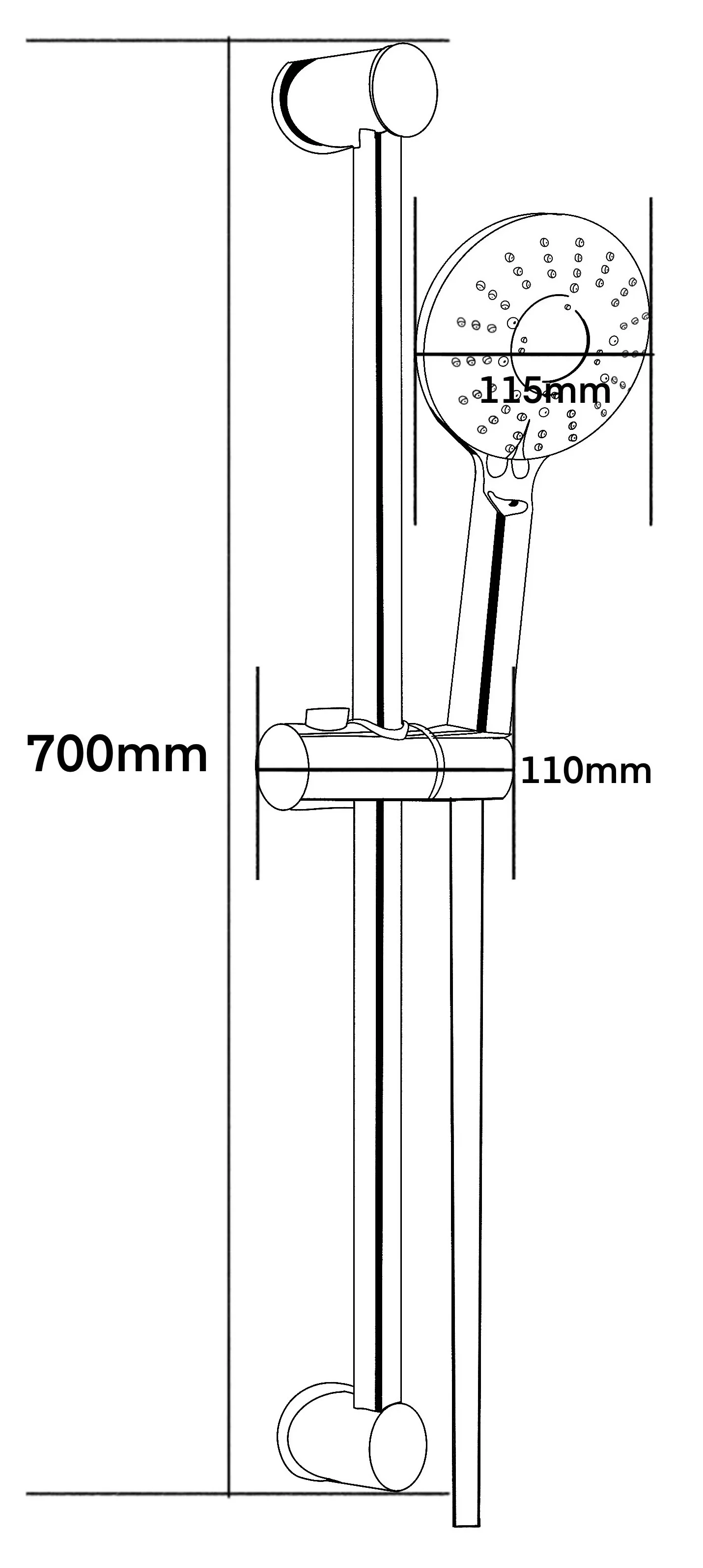 Душевой гарнитур, хром VODA VSS14