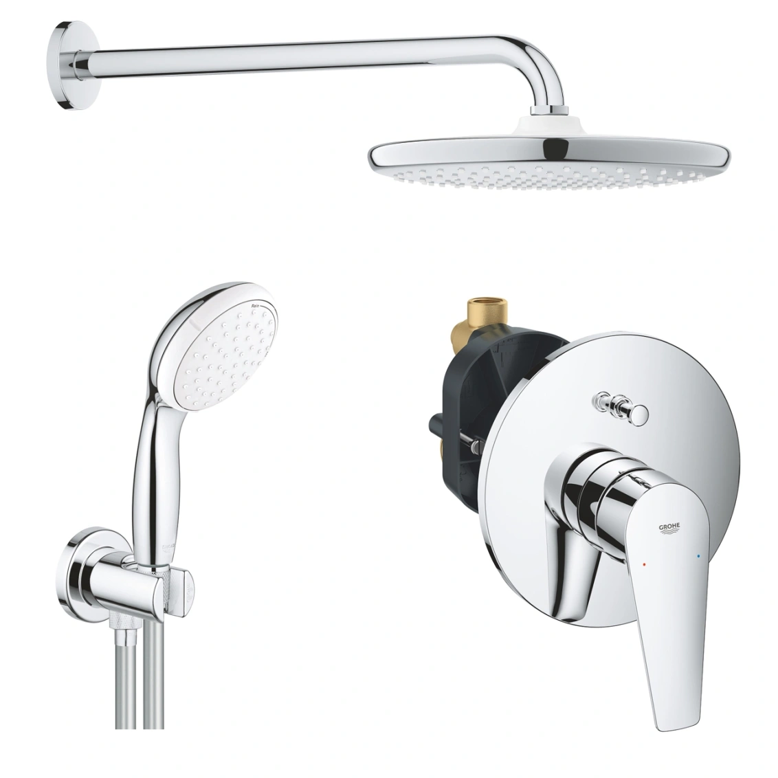 Душевая система со смесителем для душа, встраиваемая, хром Grohe Tempesta 250 1000191