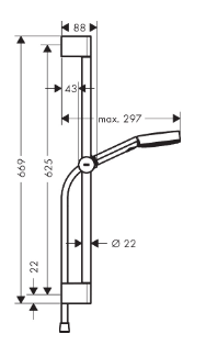 Душевой гарнитур 65, белый Hansgrohe Pulsify S EcoSmart 24160700