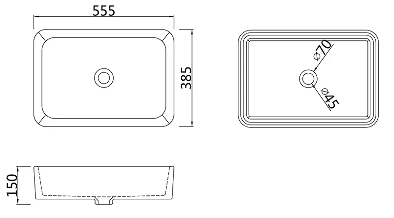 Раковина накладная 55, черный матовый SSWW CL3337 matte black