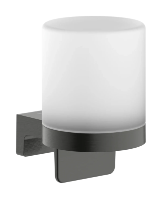 Дозатор жидкого мыла с держателем, шлиф. черный хром Hansgrohe AddStoris S 41765340