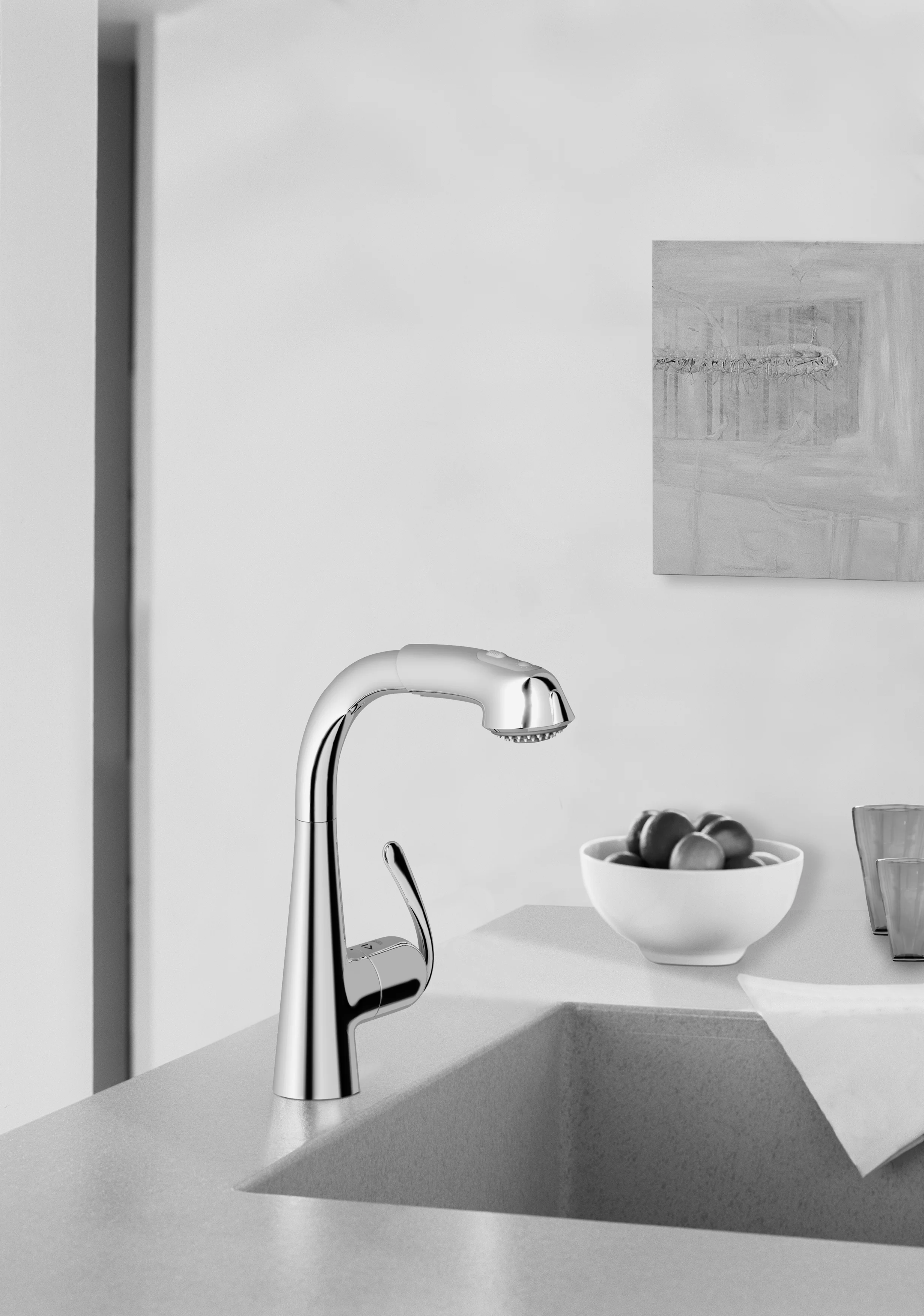 Смеситель для кухни, выдвижной излив, хром Grohe Zedra 32553000