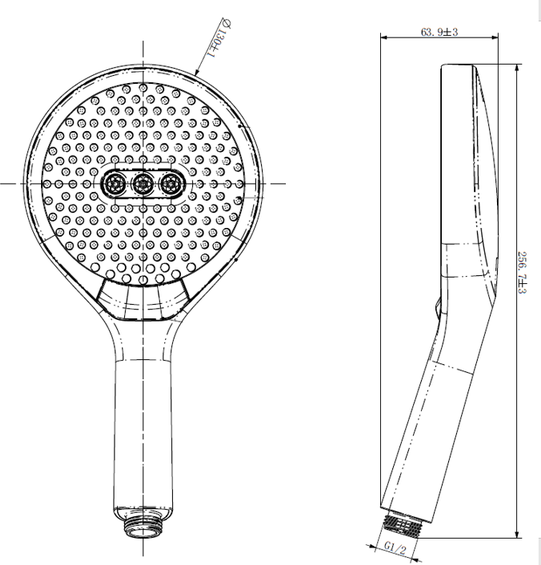 Ручной душ (Ø130), матовое янтарное золото JOMOO S225013-4R01-1