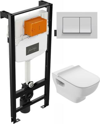 Комплект 4в1: Инсталляция, панель смыва, унитаз с крышкой-сиденьем Jacob Delafon Struktura K22091901