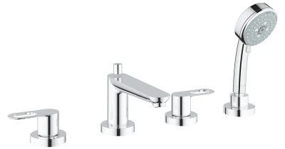 Смеситель для ванны, на 4 отверстия с душевым гарнитуром, хром Grohe BauLoop 25119000 