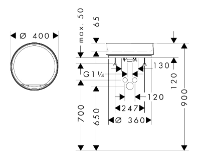Раковина накладная 40, белая Hansgrohe Xuniva Evo S 60323450